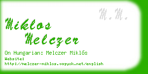 miklos melczer business card