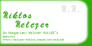 miklos melczer business card